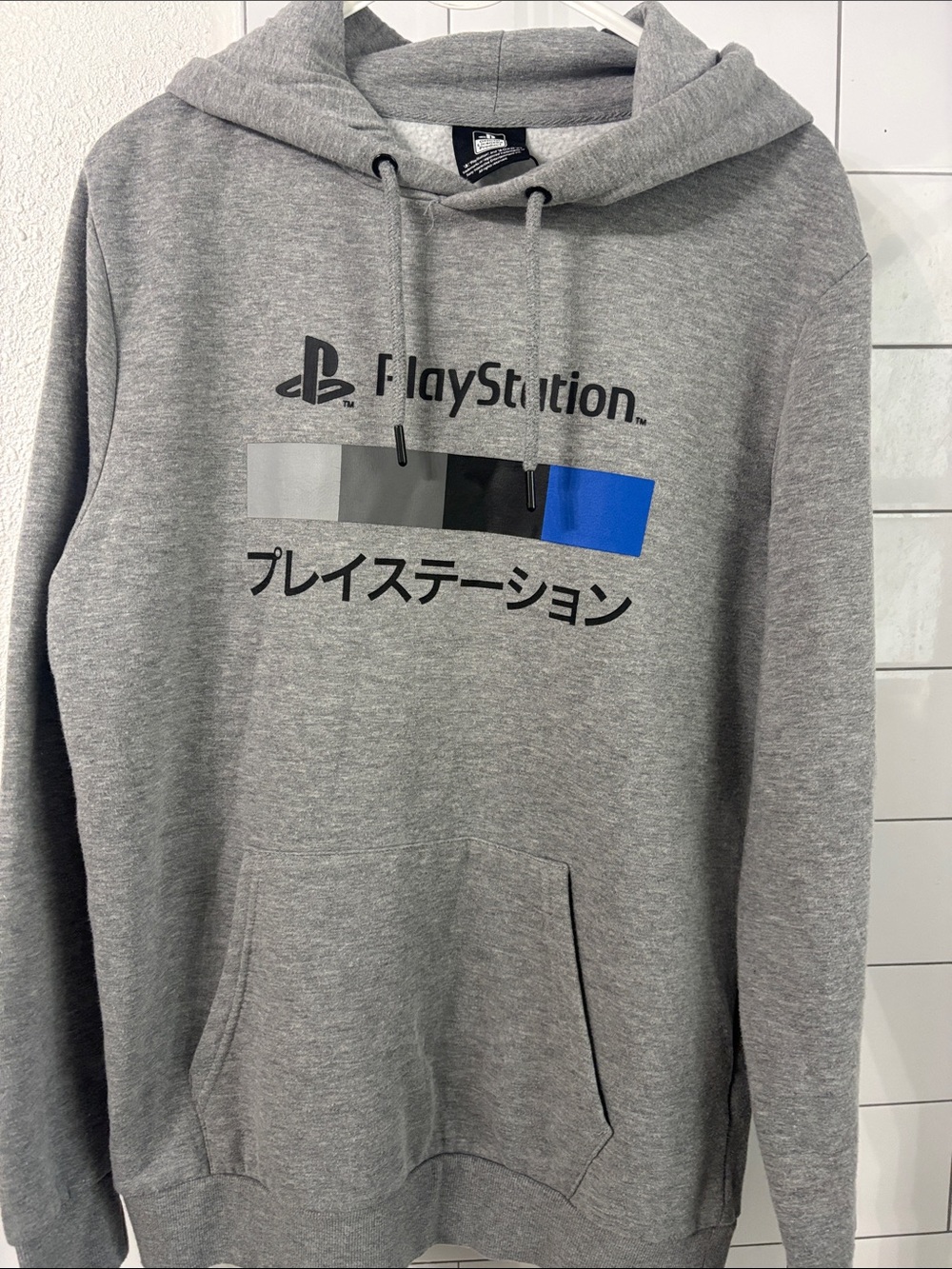 Sony PlayStation Gray Hoodie with Blue Accent PlayStation Graphic
